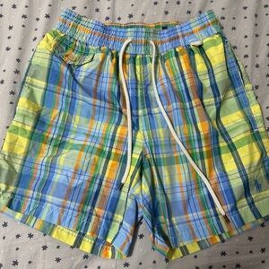 Polo by Ralph Lauren Blue, Yellow & Green Plaid Swim Shorts A57